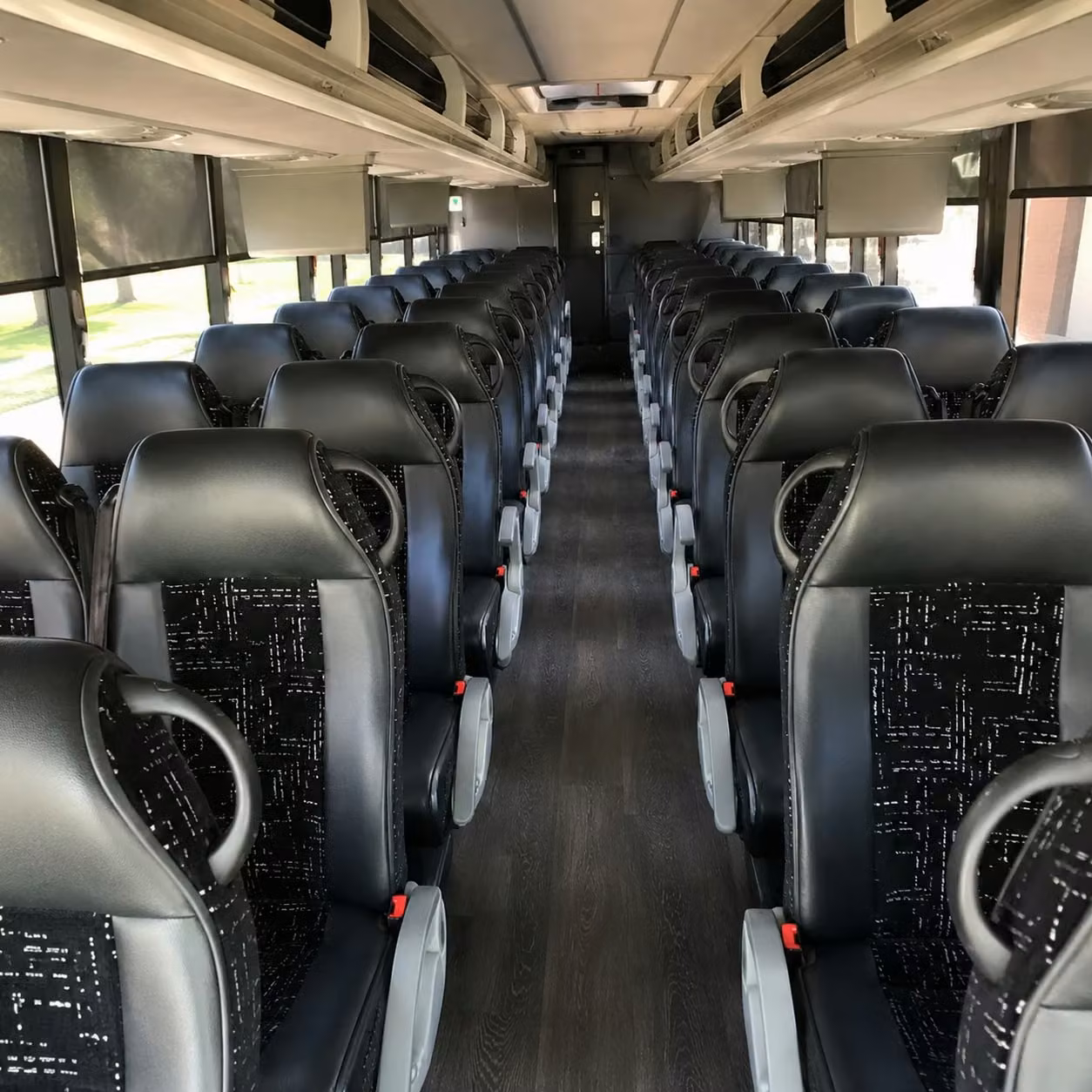 56 passenger charter bus inside